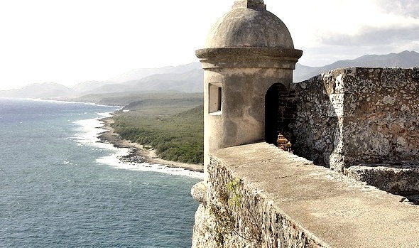 Panoramic view from Castillo del Morro in Santiago de Cuba