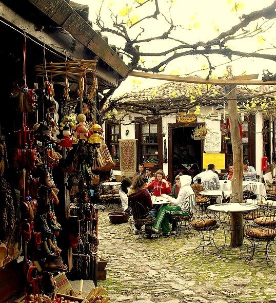 Terrace on the streets of Safranbolu, northern Turkey