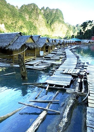 Water bungalows in Khao Sok National Park, Thailand
