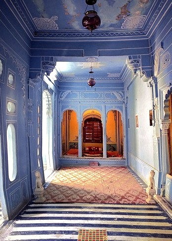 Beautiful colours and architecture inside Mehrangarh Fort in Jodhpur, India