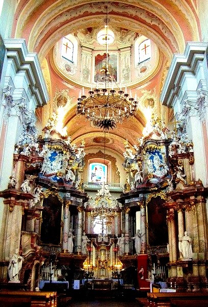 Church of the Holy Spirit, one of the most monumental and ornate churches in Vilnius, Lithuania