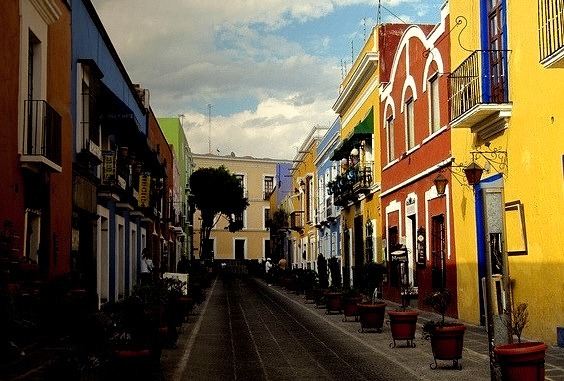 Colorful Callejon de los Sapos in Puebla, Mexico