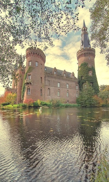 Moyland Castle, one of the most important neo-Gothic buildings in North Rhine-Westphalia, Germany
