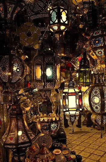 Lamps shop in Marrakech, Morocco
