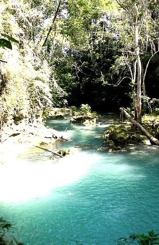 Turqoise waters of The Blue Hole near Ocho Rios, Jamaica