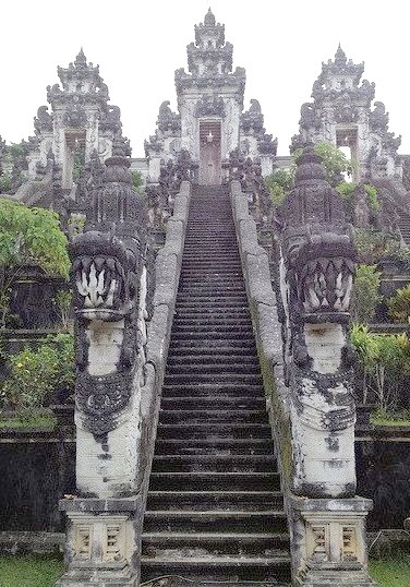 The stairs to Pura Lempuyang temple in Bali / Indonesia